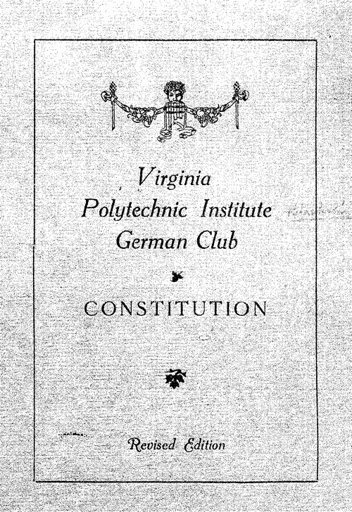 , Constitution of the Va. Polytechnic Institute Germ