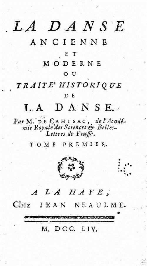 , La danse ancienne et moderne, ou Traité his