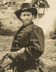 Detail of rider in photo captioned General Grant at City Point
