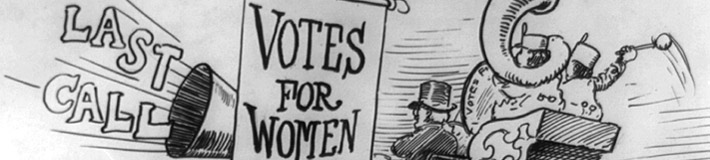 Votes for women bandwagon. Clifford Berryman, 1919