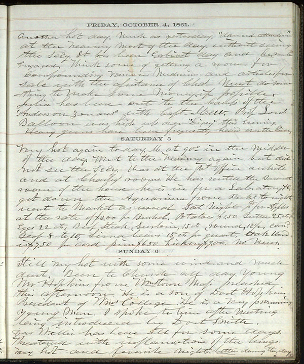 Image 96 of 168, The Diary of Horatio Nelson Taft, 1861-1865. Volum