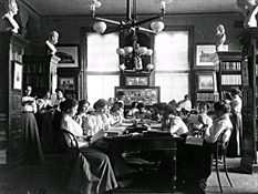 Group of Young Women Reading in Library of Normal School, Washington, D.C., 1899