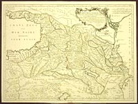 This Carte de la Géorgie et des pays situés entre la Mer Noïre et la Mer Caspienne, published in Venice in 1775 by Joseph Nicolas de l'Isle, depicts not only Georgia with all its internal ethnic complexities, but also Armenia, among the myriad lesser- and better-known countries and ethnicities in eighteenth-century Anatolia and the Caucasus. 