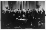 Lyndon Baines Johnson signing Civil Rights Bill