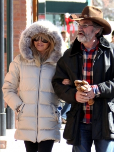 Goldie Hawn and Kurt Russell spotted out on a romantic stroll through Aspen on December 21, 2012