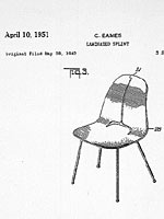 Patent Drawing for Plywood Chair Submitted by Charles