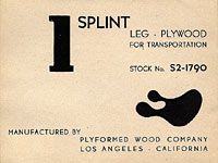 Label Designed by Ray for World War II Molded-Plywood Leg Splints