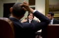 President Barack Obama Listens to Cecilia Muñoz