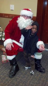 Photo: Can Santa be in two places at the same time? While little children were writing their lists, he showed up at Holiday Meals for Military, Fort Sill - Operation Homefront Oklahoma/Arkansas #Say"cheeesburger"