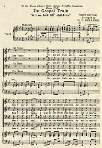 De Gospel Train, 1921, by Harry Thacker Burleigh, 1866-1949.
