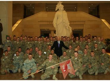 Hatch Speaking with US Army Reserve Troops