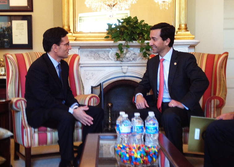 Majority Leader Eric Cantor meet with Gov. Luis Fortuño, the 9th governor of Puerto Rico