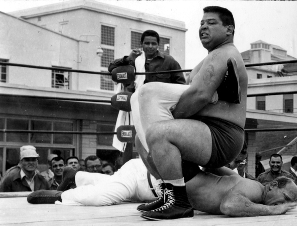 Wrestling, 1950-1970, Unknown, Department of Corrections, McNeil Island Corrections Center Photograph Collection, 1855-2010, Washington State Archives, Digital Archives