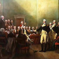 General George Washington resigning his commission in Annapolis, Maryland