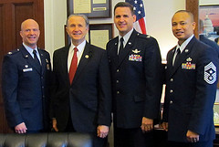 Congressman Wally Herger with the senior leadership of Beale AFB's 940th Wing