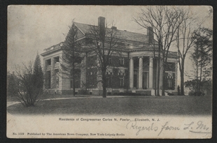 Charles Fowler Residence Postcard