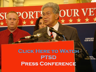 Senator Akaka leads a Press Conference on PTSD