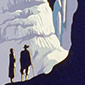 Detail from a WPA poster showing two people in a cavern