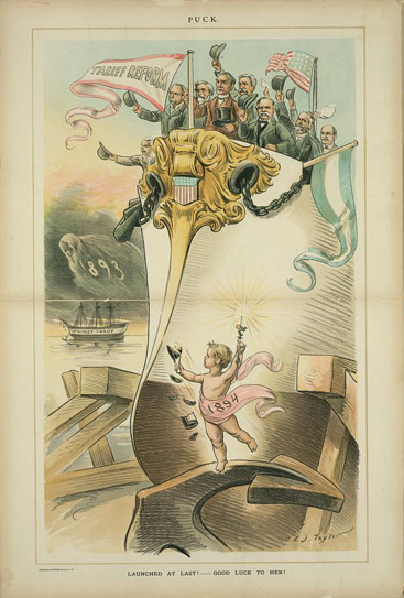 Launched at last! - Good luck to her! Chromolithograph by C.J. Taylor, 1893 December 27. http://hdl.loc.gov/loc.pnp/ppmsca.29167