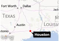 Image: Map showing location of Houston (© Microsoft)
