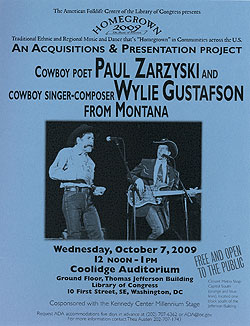 Wylie Gustafson and Paul Zarzyski flyer