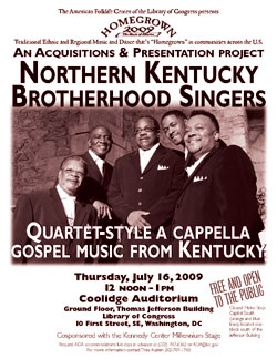 Northern Kentucky Brotherhood Singers flyer