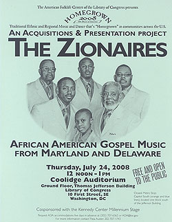 The Zionaires flyer