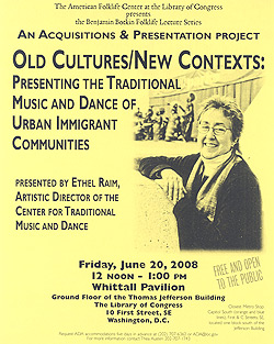 2008 Botkin Lecture Flyer for Ethel Raim