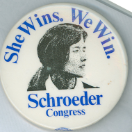 <em>Pat Schroeder Campaign Button</em>