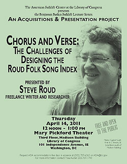 2011 Botkin Lecture Flyer for Steve Roud