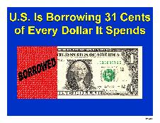 U.S. Is Borrowing 31 Cents of Every Dollar It Spends
