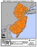 Map of declared counties for [New Jersey Hurricane Sandy (DR-4086)]