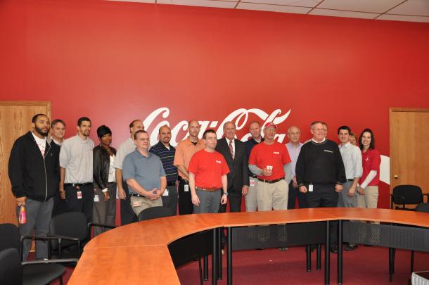 Senator Coats at the Coca-Cola Distribution Center in Anderson