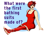 What were the first swimsuits made of?