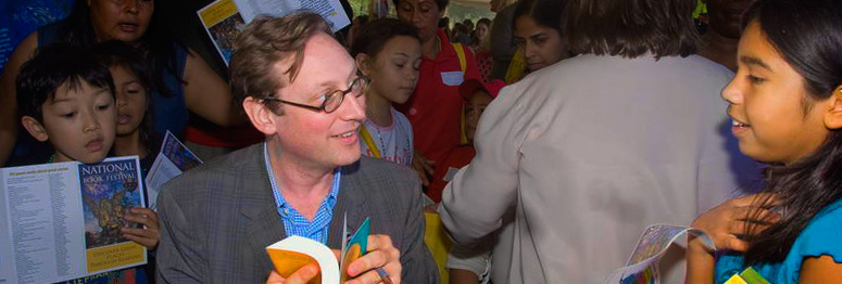 M.T. Anderson and young fans at the National Book Festival