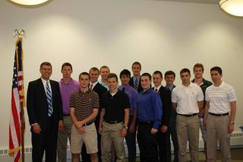 Paulsen speaks with 16 district High School seniors who are entering service academies this fall 