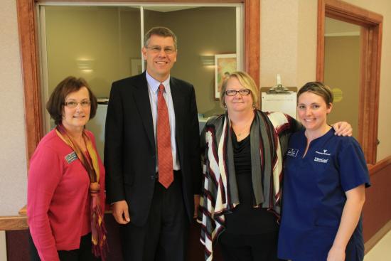 Rep. Paulsen visits with employees at Fresenius Medical Care in Champlin, MN.
