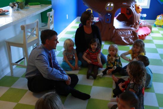Rep. Paulsen talks with kids at Lily Pad Daycare in Maple Grove.