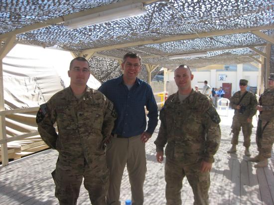 Erik spends time with fellow Minnesotans SSG Cook and SFC Berndt while in Afghanistan.