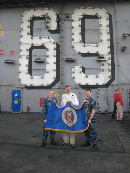 Paulsen displays some Minnesota pride with fellow Minnesotans serving in Afghanistan. 