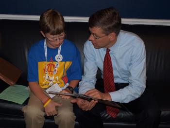 Rep. Paulsen meets with Max, a delegate to the Juvenile Diabetes Research Foundation's Children's Congress