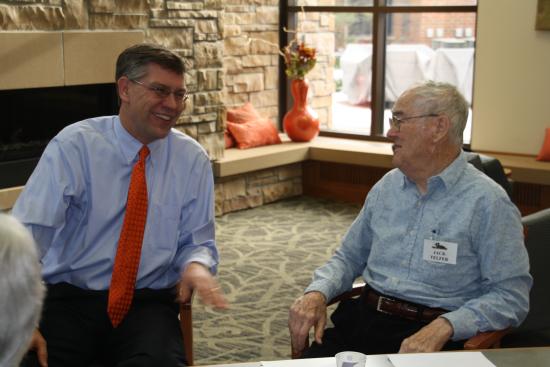 Rep. Paulsen visits with residents at Friendship Village of Bloomington. 