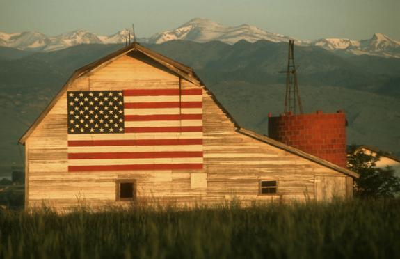 Barn with painted flag