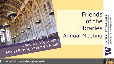 Annual Friends of the Libraries Meeting, January 16