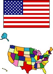 United States: Flag and Map