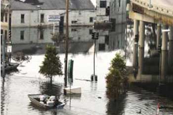 Search and rescue teams working in New Orleans after Hurricane Katrina, 2005.