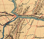 Detail of a map of military installations.