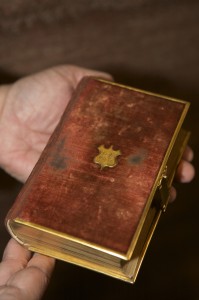 The front cover of the 1861 Lincoln Inaugural Bible