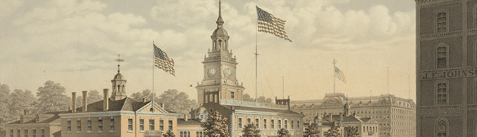 detail of Independence Hall. Philadelphia 1876