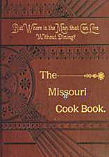 Graphic: Cover of the Missouri Cook Book, brown with decorative graphics.